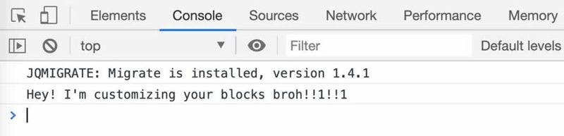 Browser console log check