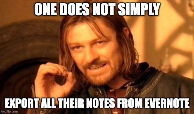 Export from Evernote meme