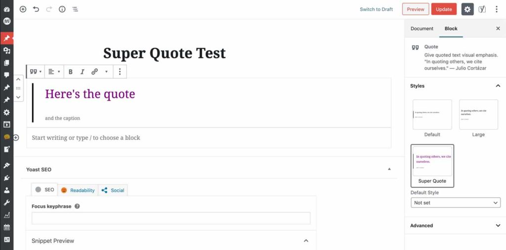 Super quote test